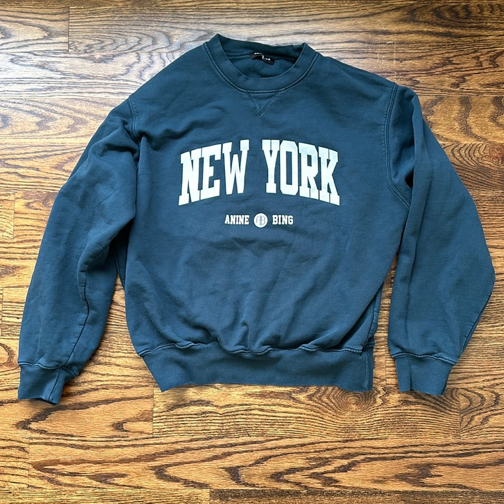 Anine Bing Bloomie’s Washed Navy Women’s sweatshirt sz small